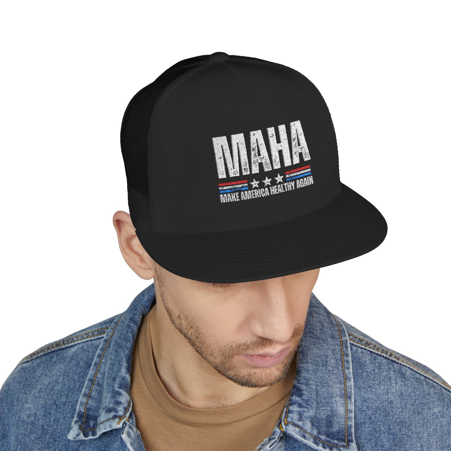 Embroidered Trucker Cap - MAHA Make America Healthy Again Hat